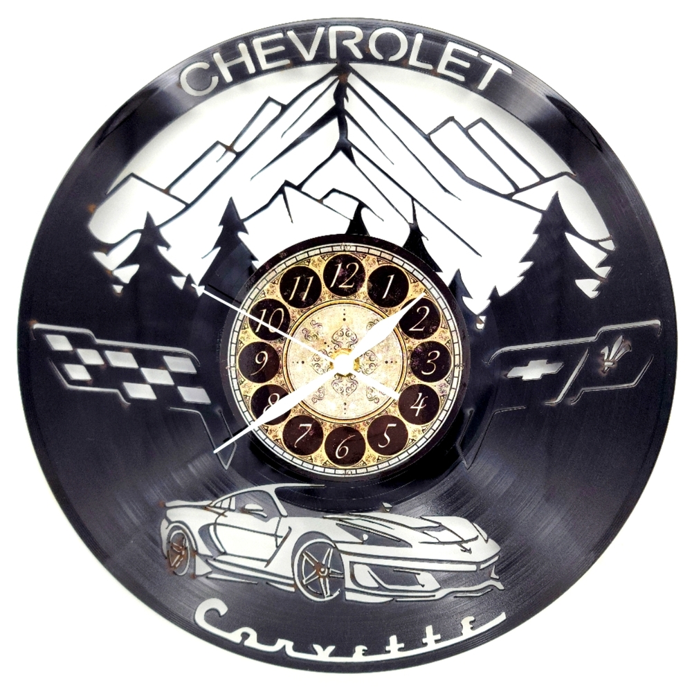 C8 CHEVROLET CORVETTE vinyl record clock